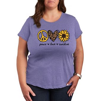Plus Size Peace & Love Sunshine Graphic Tee