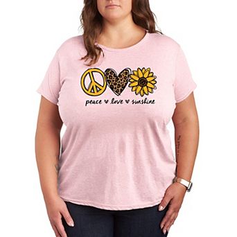 Plus Size Peace & Love Sunshine Graphic Tee