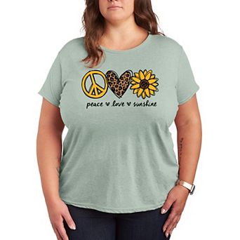 Plus Size Peace & Love Sunshine Graphic Tee