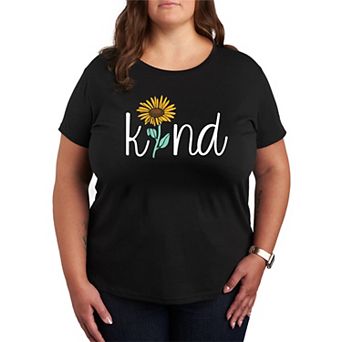 Plus Size Kind Sunflower Graphic Tee