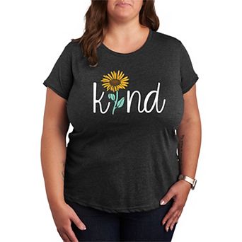 Plus Size Kind Sunflower Graphic Tee