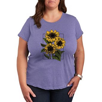Plus Size Vintage Sunflowers Graphic Tee