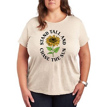 Plus Size Sunflower Stand Tall & Chase The Sun Graphic Tee