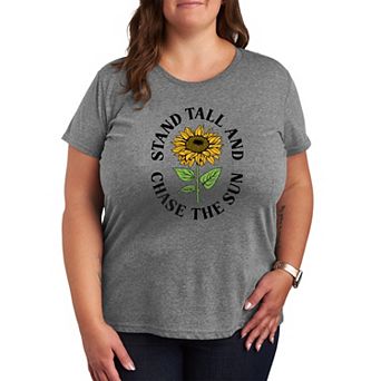 Plus Size Sunflower Stand Tall & Chase The Sun Graphic Tee