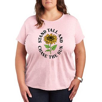 Plus Size Sunflower Stand Tall & Chase The Sun Graphic Tee