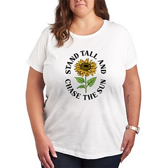 Plus Size Sunflower Stand Tall & Chase The Sun Graphic Tee
