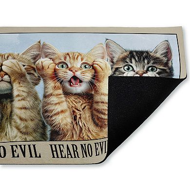 Stupell Home Decor No Evil Cats Trio Door Mat