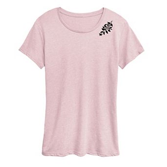 Women's Butterflies On Flower Branch Graphic Tee