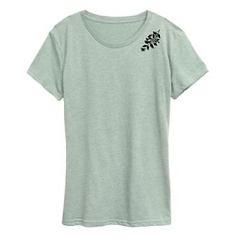 Women's Butterflies On Flower Branch Graphic Tee