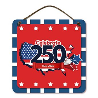 COURTSIDE MARKET Celebrate 250 USA Wooden Artboard Wall Decor