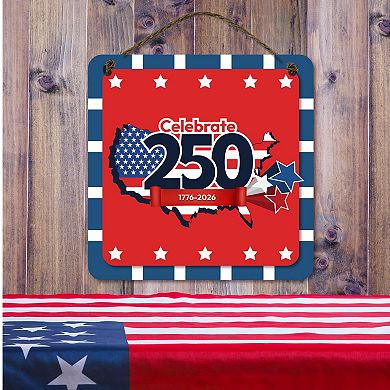 COURTSIDE MARKET Celebrate 250 USA Wooden Artboard Wall Decor