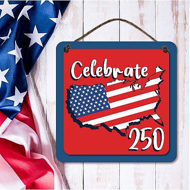 COURTSIDE MARKET Celebrate 250 USA II Wooden Artboard Wall Decor