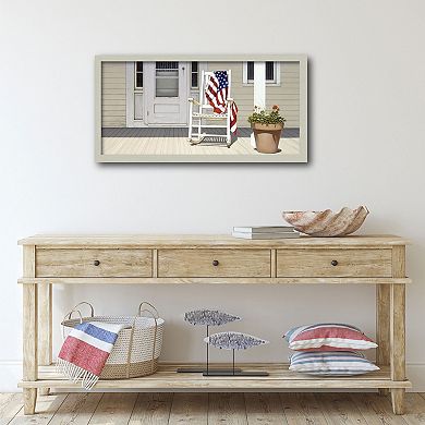 COURTSIDE MARKET Celebrate 250 American Porch Framed Canvas Wall Decor
