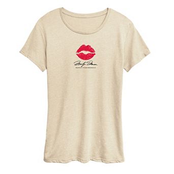Women's Marilyn Monroe Classic Red Lip Mark Graphic Tee