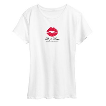 Women's Marilyn Monroe Classic Red Lip Mark Graphic Tee