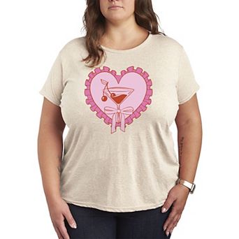 Plus Size Coquette Martini Glass Graphic Tee