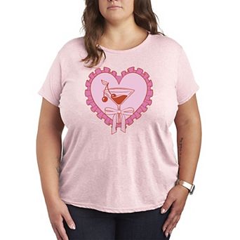 Plus Size Coquette Martini Glass Graphic Tee