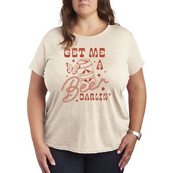 Plus Size Get Me A Beer Darlin' Western Graphic Tee