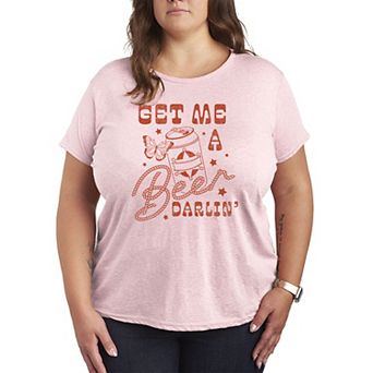 Plus Size Get Me A Beer Darlin' Western Graphic Tee
