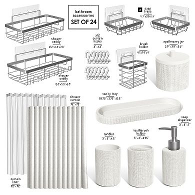 Clara Clark Bathroom Set with Shower Caddy