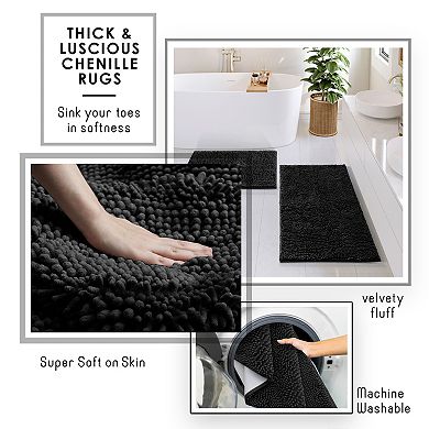 Clara Clark Bathroom Set with Shower Caddy & Bath Rugs