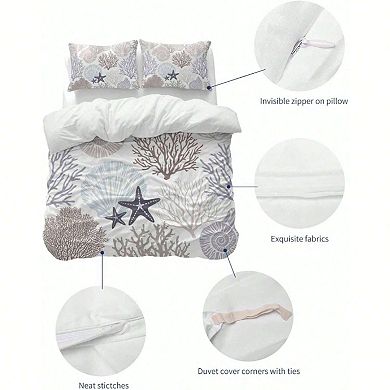 California King Size Duvet Cover Set with Pillowcases - Breathable Microfiber Polyester