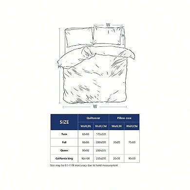 California King Size Duvet Cover Set with Pillowcases - Breathable Microfiber Polyester
