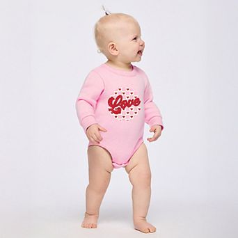 Retro Love Checkered Circle - Infant Fleece BodySuit