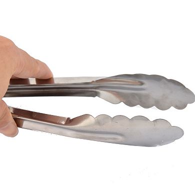 Household Restaurant Kitchen Vegetable BBQ Buffet Meat Bread Food Clamp Serving Tongs Clip 9"