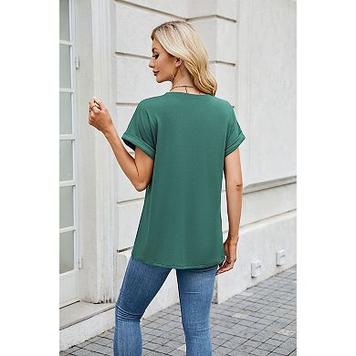 Women's Casual Loose Fit T-Shirts Summer Short Sleeve Crewneck Trendy Basic Tops