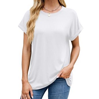 Women's Casual Loose Fit T-Shirts Summer Short Sleeve Crewneck Trendy Basic Tops