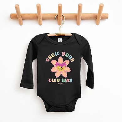 Mini Smiley Grow Your Own Way - Baby Long Sleeve Bodysuit