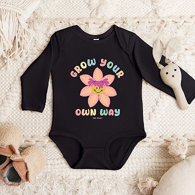 Mini Smiley Grow Your Own Way - Baby Long Sleeve Bodysuit