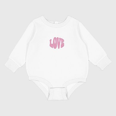 Embroidered Love Bold - Infant Fleece BodySuit