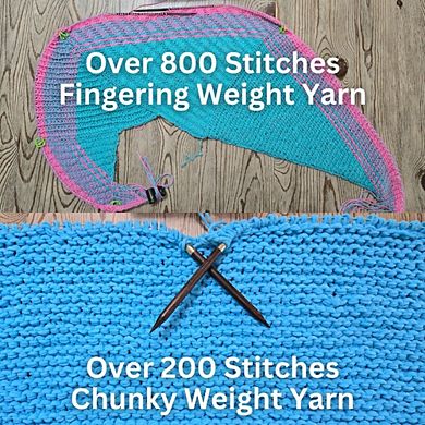 Ultimate Blue Silk Adjustable Knitting Needle Set 14 Sizes w/custom case