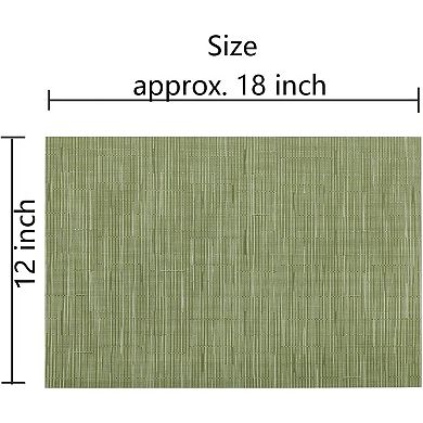 Placemats Set of 4 Woven Vinyl Place Mats for Dining Table Wipe Clean Non Slip Table Mats