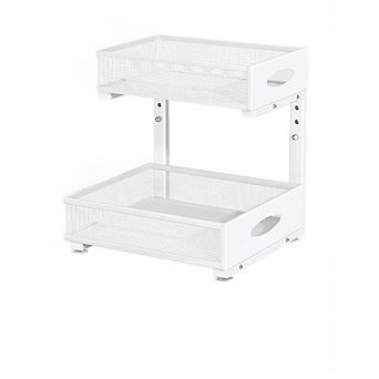 Great Ambitions 2-Pack Pull-Out Organizer: Adjustable L-Shaped Under-Sink Shelf