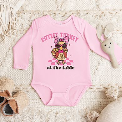 Cutest Turkey At The Table - Baby Long Sleeve Bodysuit
