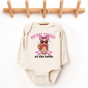 Cutest Turkey At The Table - Baby Long Sleeve Bodysuit