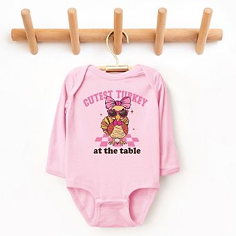 Cutest Turkey At The Table - Baby Long Sleeve Bodysuit