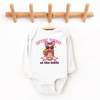 Cutest Turkey At The Table - Baby Long Sleeve Bodysuit