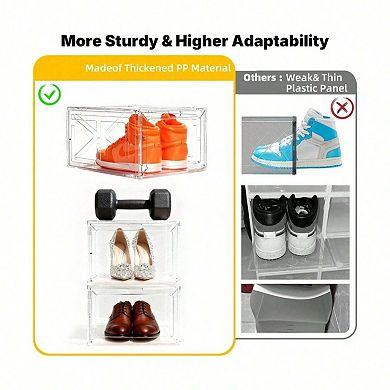 Premium Translucent Shoe Storage Box with Magnetic Door for Sneakers