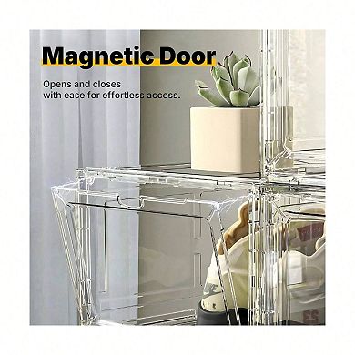 Premium Translucent Shoe Storage Box with Magnetic Door for Sneakers