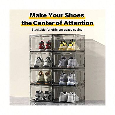 Premium Translucent Shoe Storage Box with Magnetic Door for Sneakers