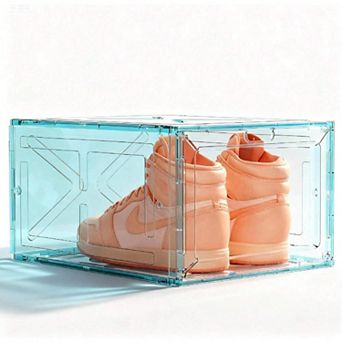 Premium Translucent Shoe Storage Box with Magnetic Door for Sneakers