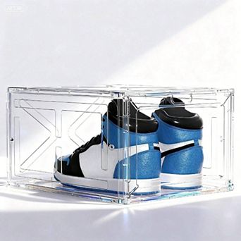 Premium Translucent Shoe Storage Box with Magnetic Door for Sneakers