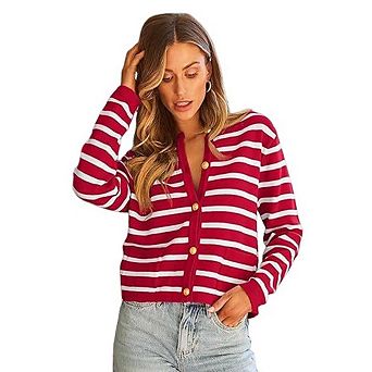 Women Cardigan Sweaters Fashion Cropped Jackets Trendy Casual Long Sleeve Tops