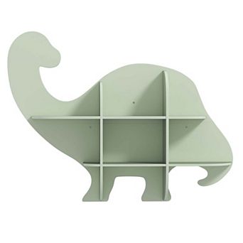 Costway 2 tier Floating Dinosaur Kids Bookshelf Wall-Mounted Nursery Book Shelf