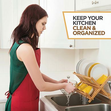 Collapsible Dish Drying Rack 2 Tier Foldable for Space Saving