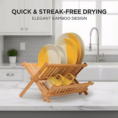 Collapsible Dish Drying Rack 2 Tier Foldable for Space Saving